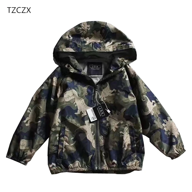 

TZCZX-2025 Children Boys Jackets New Fashion Printing Dinosaur Camouflage Outerwear & Coats For 2-3 Year kids boy wear