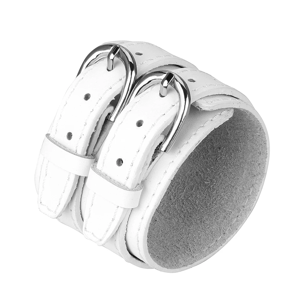 Wide Classic Design Brown Punk Rock Biker Double Tour PU Leather Wide Cuff Bracelet Men Bangle Bracelets Accessory 