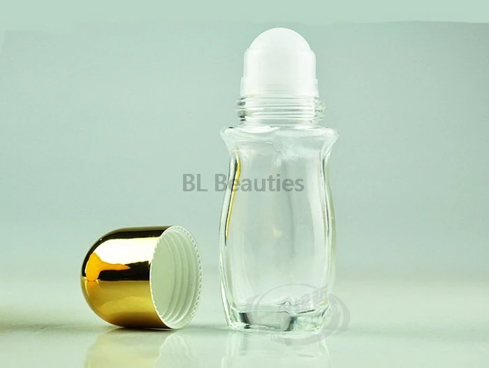 50 шт./лот 50 мл пустой стеклянный рулон на бутылке дезодорант прозрачный рулон для женщин косметический антиперспирант Контейнер
