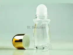 50 шт./лот 50 мл пустой стеклянный рулон на бутылке дезодорант прозрачный рулон для женщин косметический антиперспирант Контейнер