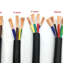 18 AWG 0.75MM2 RVV 2/3/4/5/6/7/8/10/12/14/16/18 ядер шпильки Медный провод электрический кабель RVV черного цвета