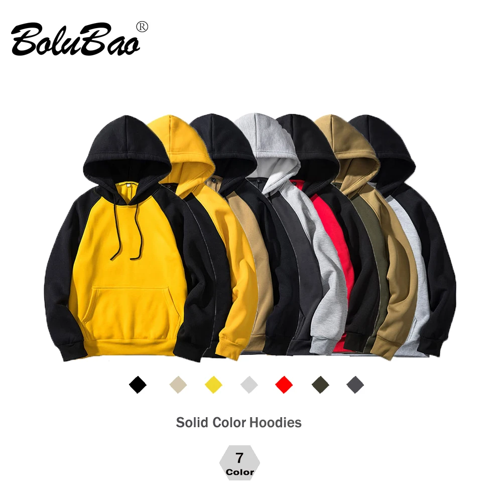 BOLUBAO العلامة التجارية الشارع الشهير خليط هوديي الرجال الهيب هوب مقنعين الصلبة صالح سليم عارضة هودي رجل هوديس بلوزات الاتحاد الأوروبي حجم