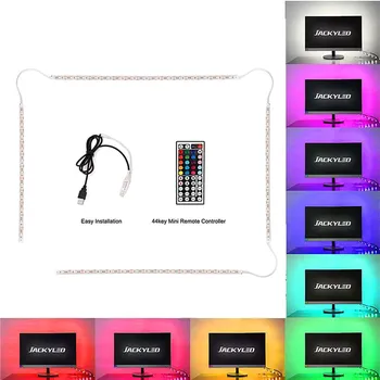 

DC 5V LED Strip Light USB Cable Power Lamp SMD 5050 30leds/m RGB 44key IR Remote Control Lamp Tape For TV Background Lighting