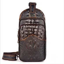 Новые Дизайн Пояса из натуральной кожи крокодила груди пакет для Для мужчин сначала Слои коровьей кожи Высокое качество кожи сумка для Для мужчин