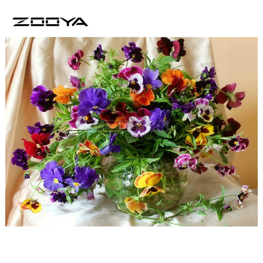 ZOOYA Алмазная вышивка 5D DIY Картина Бабочка Ваза крестиком Стразы мозаика BY03 | Дом и