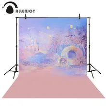Allenjoy Фотографии Синий боке фон ночной замок мальчик девочка летом фонов отправлять проката фон