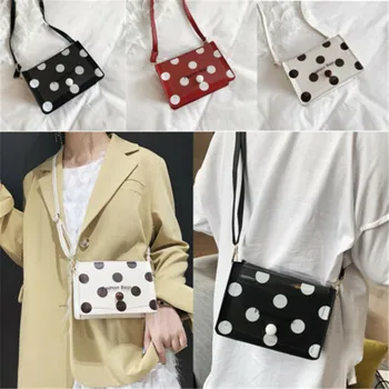 

Women PU Leather Polka Dot Shoulder Messenger Crossbody Bag Satchel Handbag