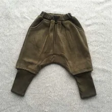 Коллекция года, лидер продаж флисовая одежда для маленьких мальчиков и девочек Хлопковые Штаны-шаровары для маленьких мальчиков, весенне-осенние повседневные штаны Одежда для маленьких мальчиков