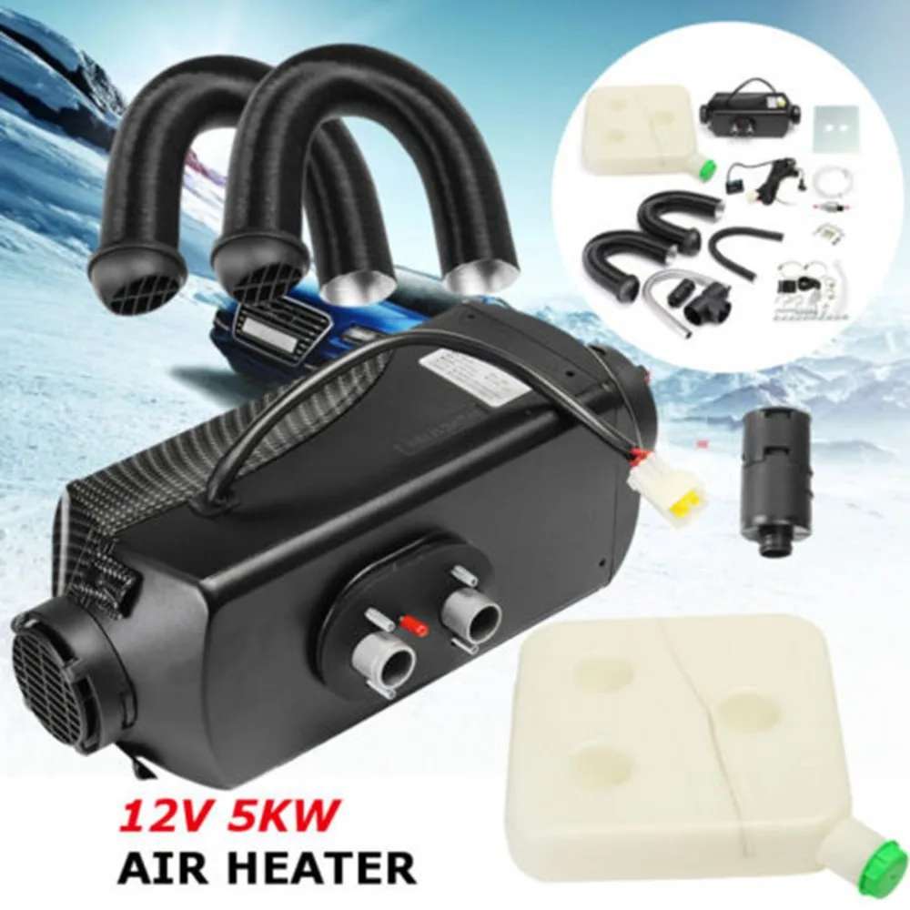 

New 5000W 12V Air Diesel Heater With Vent Duct Pipe Low Fuel Consumption Air Parking Heater For Car Trucks Boat