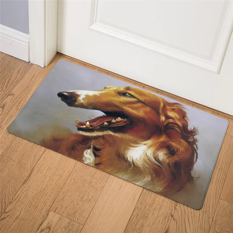8 Собака ПВХ кожа Коврики S 46*76 см водостойкие кухня Rugs Нескользящие Декор диких животных Слон Тигр двери Коврики для гостиной - Цвет: 8