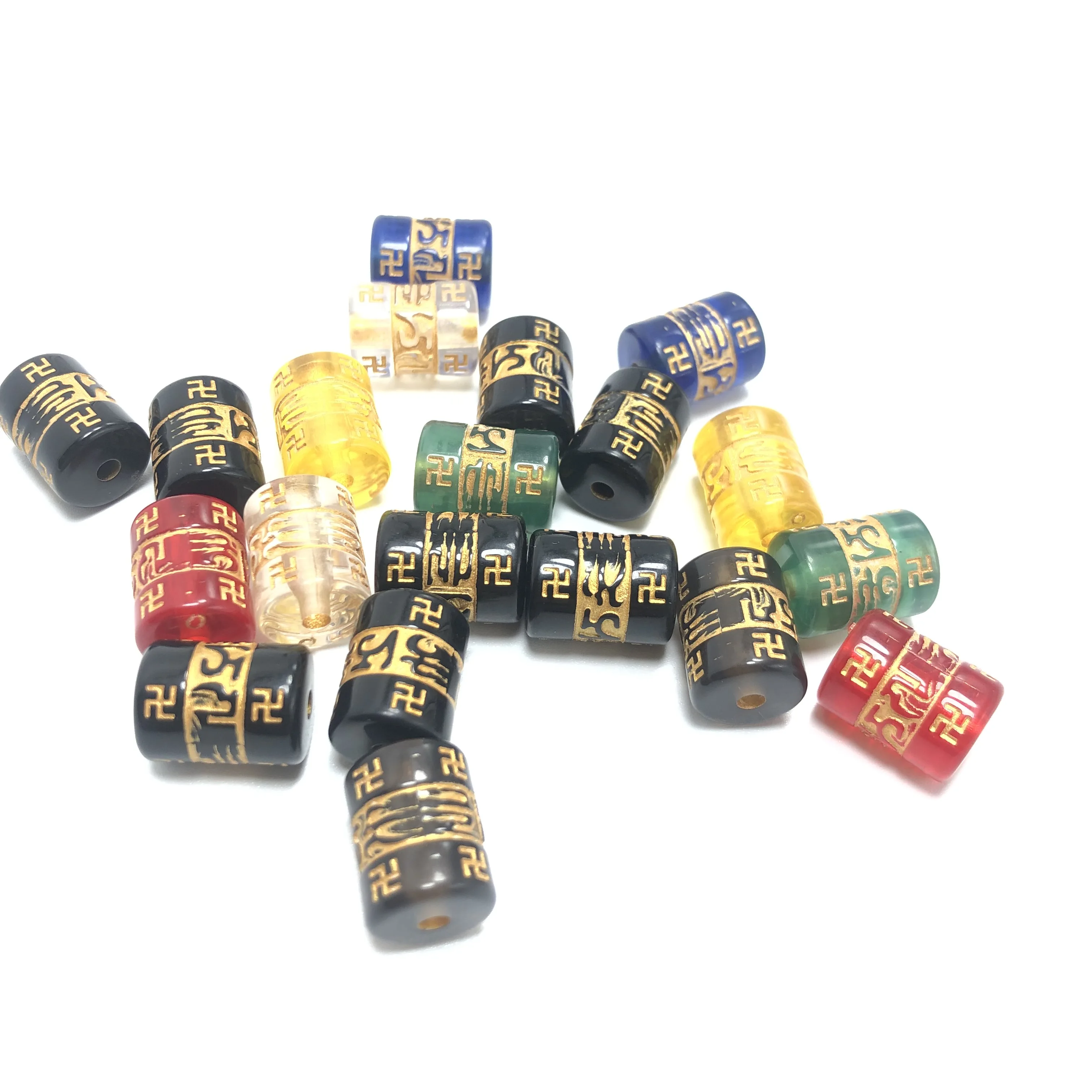 

25pcs 13*8mm mixed batch crystal Buddha Om Mani Padme Hum spell bead bracelet DIY production bracelet necklace earrings jewelry