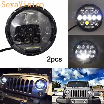 

Free shipping!75W 7" LED Headlight H/L DRL 7" 7 Inch Harley motor Motorcycle LED Headlamp For Jeep Wrangler JK hummer H1 H2