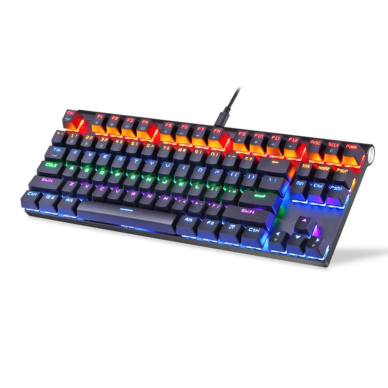 

Mechanical Keyboard Bluetooth Wireless or with wire 2 in 1 Dual-mode with LED Light 87 Keys for Windows iOS Android