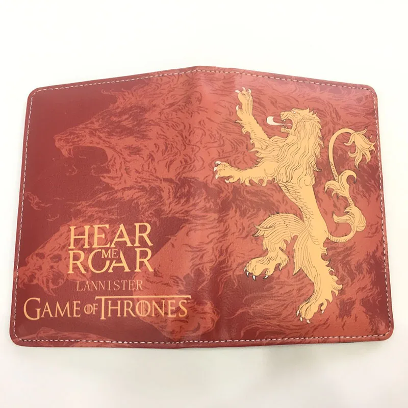 Новая игра престолов, держатель для паспорта, аниме, Hear Roar House Stark, Обложка для паспорта, дорожный ID, держатели для карточек сумки, цена в долларах, подарки