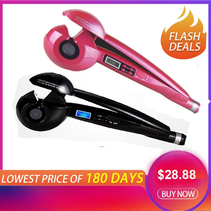 

Free Shipping LCD Automatic Hair Curlers Professional Rotating Wavy Hair Curler