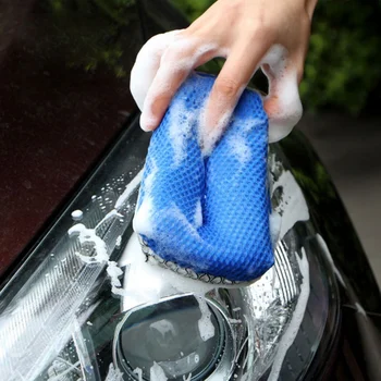 

Microfiber Mesh Cleaning Sponge Multifunctional For Car Double Side Cleaning Stubborn Stains Sponge
