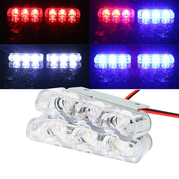 

LEEPEE 3 LED Strobe Light Moto Stop Warning Lamp Taillight Car-styling Universal 1 Pair Driving Lamp