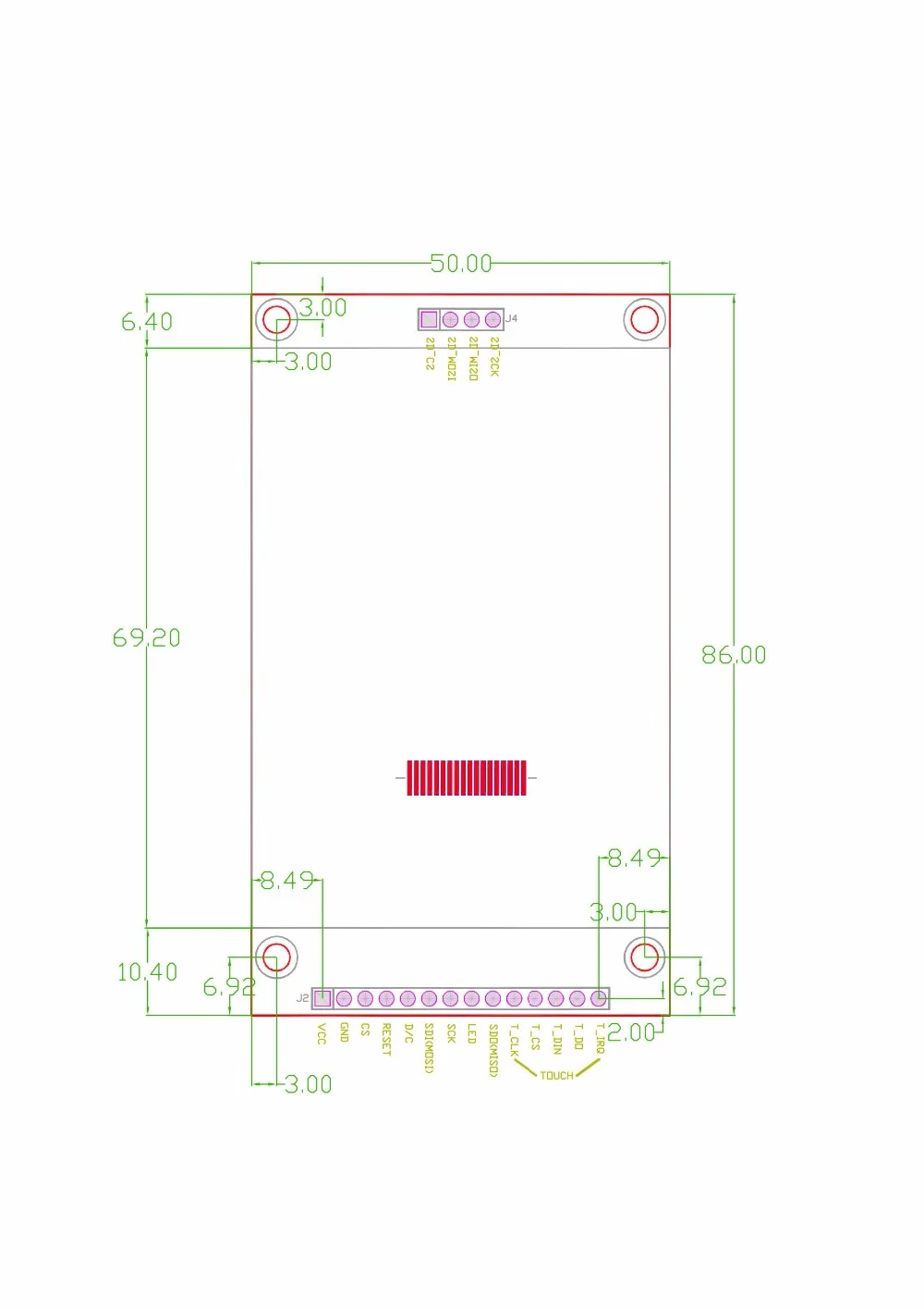 TZT 2," 240x320 SPI, TFT, ЖК последовательный Порты и разъёмы модуль+ 5 V/3,3 V адаптер PBC Micro SD ILI9341 Белый светодиодный(с touch