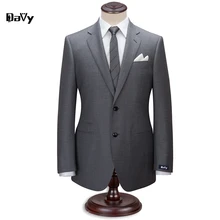 Custom made suit Tailor Made grey wool wedding suits for men slim classical men wendding customized letters suit for men