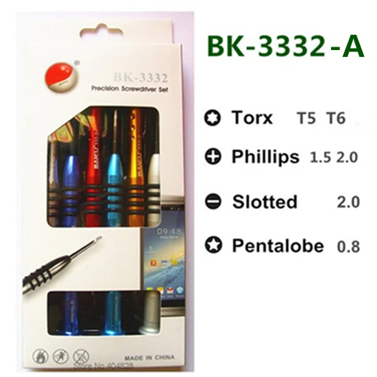 BAKU BK-3332 6 pieces/Box Precision Screwdriver set( 6 Size/12 Size),Alloy Steel Handle,Chrome Vanadium Head,Perfect Model - Цвет: BK-3332-A