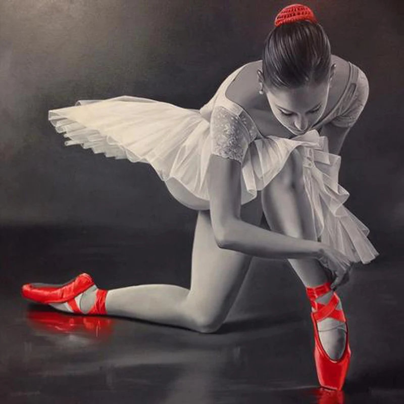GLymg 5D Diamond Painting Red Ballet Girl Rhinestones Embroidery DIY Mosaic Gift Wall Arts Decor | Дом и сад