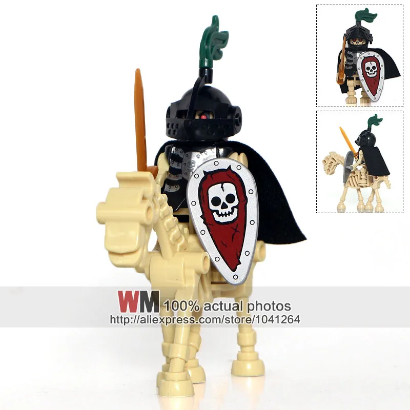 

Single Sale AX9815 Skeleton Knights Medieval Castle Knights Skeleton White Horses Black Horse Building Bricks Blocks Toys