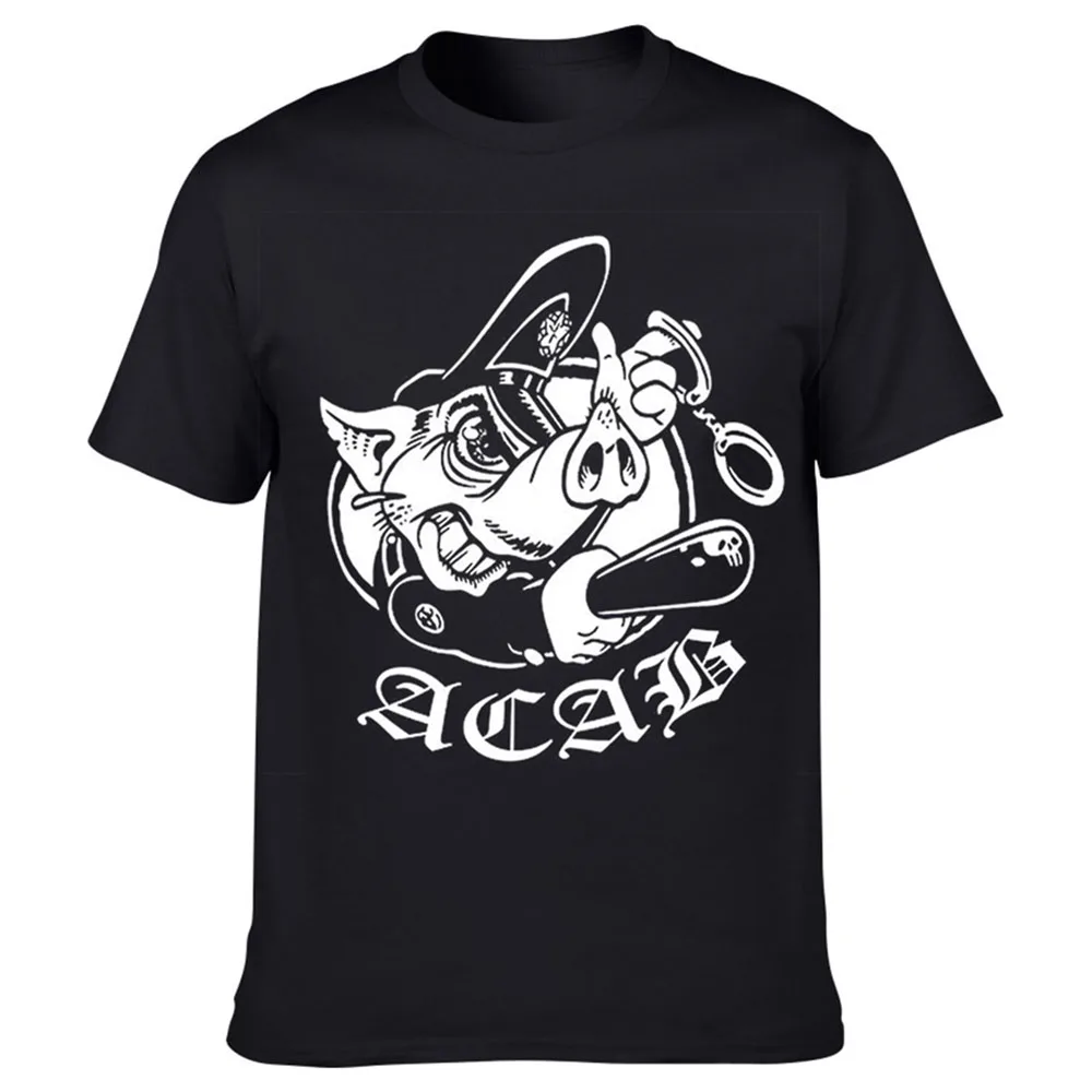 Summer Fashion Police Pig T Shirt Men Funny T Shirts Mens Shirt Short