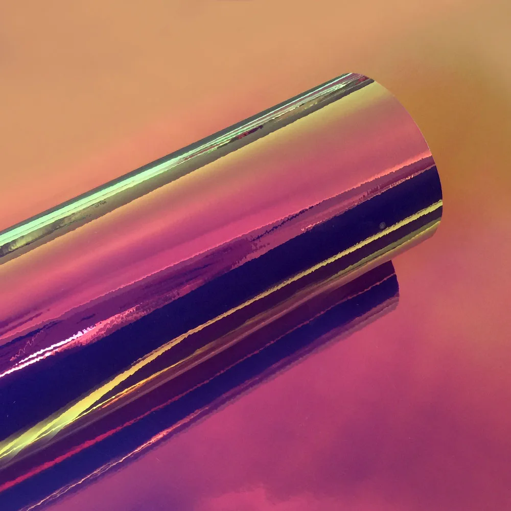 50x200 см/лот Автомобильная Радужная голографическая Хромовая пленка виниловая оберточная Лазерная хромированная зеркальная покрывающие наклейки Наклейка авто украшение Stlying - Название цвета: Purple