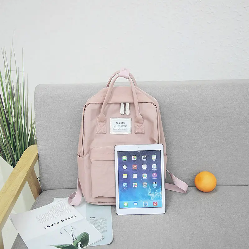 Mochilas de lona calientes para mujer, mochilas escolares impermeables de Color caramelo para adolescentes, mochilas para ordenador portátil, mochila de retazos, nuevo 2019