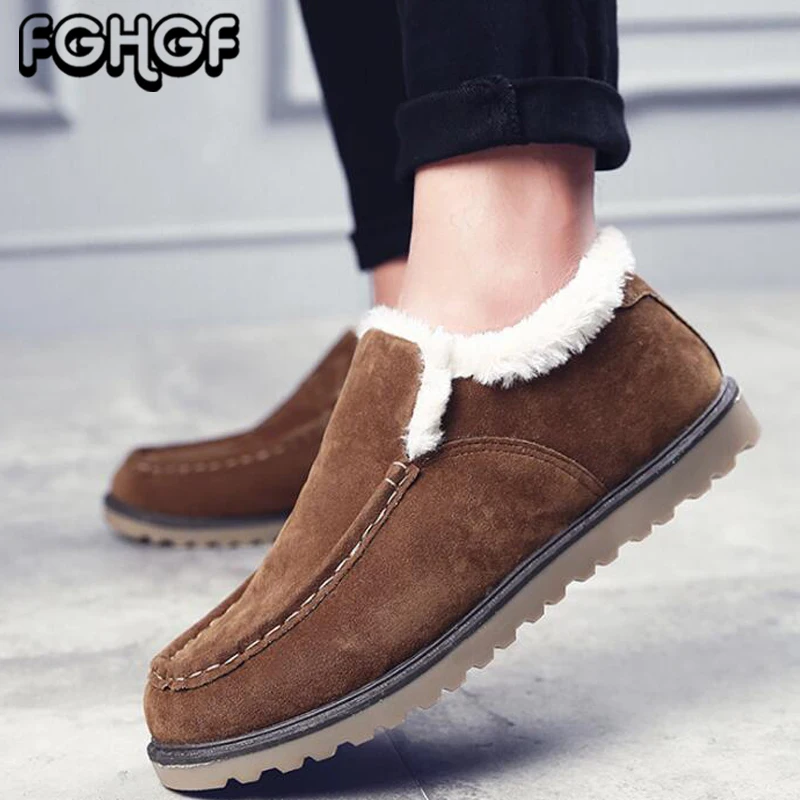 

Winter Snow Boots men Fashion ankle boots Man Slip on Casual Cotton shoes Plush fur Keep warm booties Male Martin boots Y100