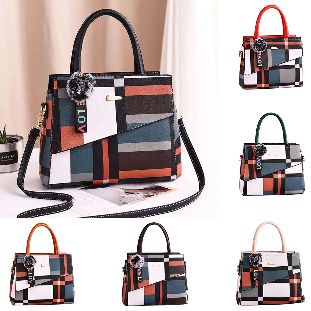 

MUQGEW Luxury Handbags plaid Women Bags Designer 2019 tassel Purses and Handbags Set 4 Pieces Bags Female Bolsa Feminina