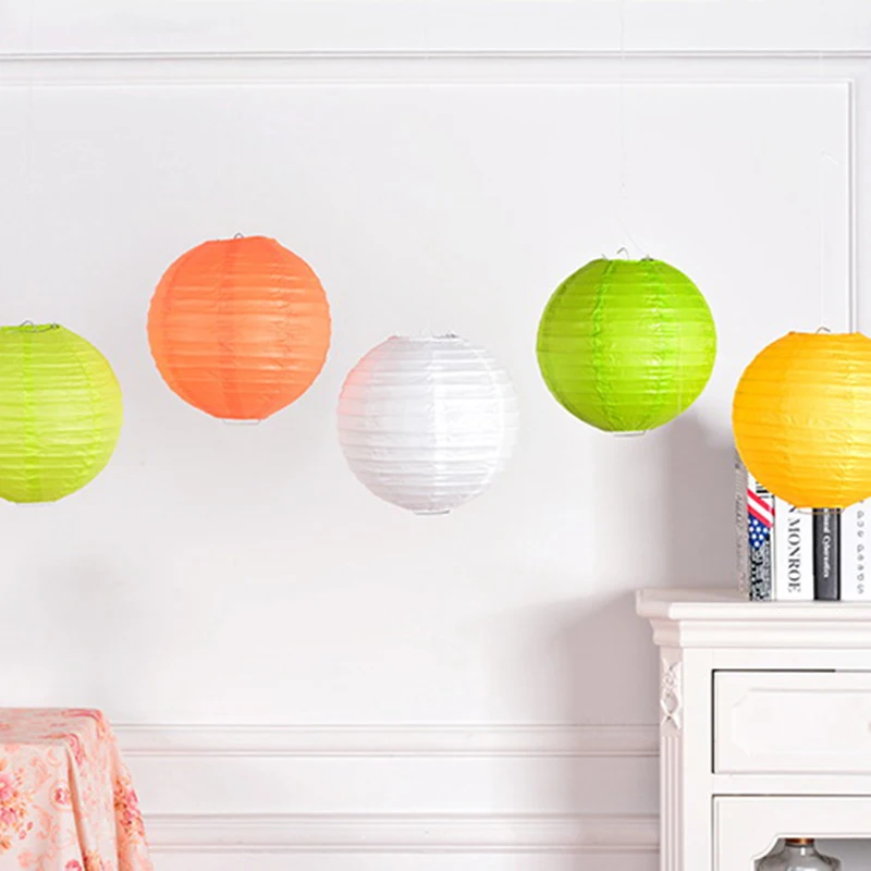 

1Pc Round Chinese Paper Lantern 6/8/10/12/14/16 Inch Hanging Gift Crafts For Wedding Decoration Kids Birthday Party Decoration