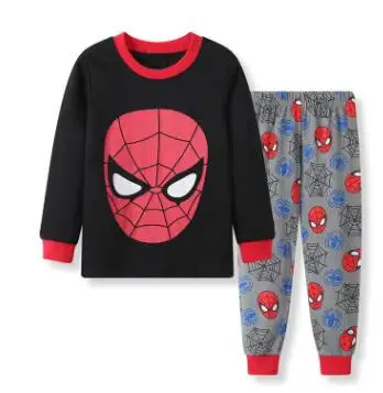 Hot Children Pajamas Set Sleepwear Pyjamas Kids Boys Christmas underwear Suit Baby Girls Pajamas Cotton Spiderman Set - Цвет: 1 style