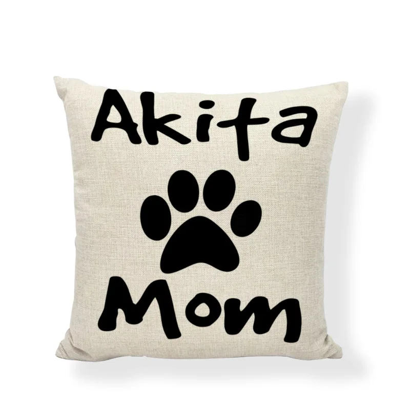 Наволочки для подушек Akita с рисунком милых собачек из хлопка и льна, наволочки для подушек, домашний декор, игровое кресло, подарки, наволочки