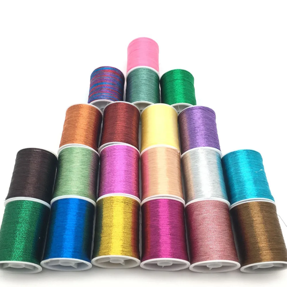 20 Piece Metallic Glitter Polyester Embroidery Thread Sewing Thread Set -  All Purpose Assorted Colours Crochet Thread 7YJ71 - AliExpress