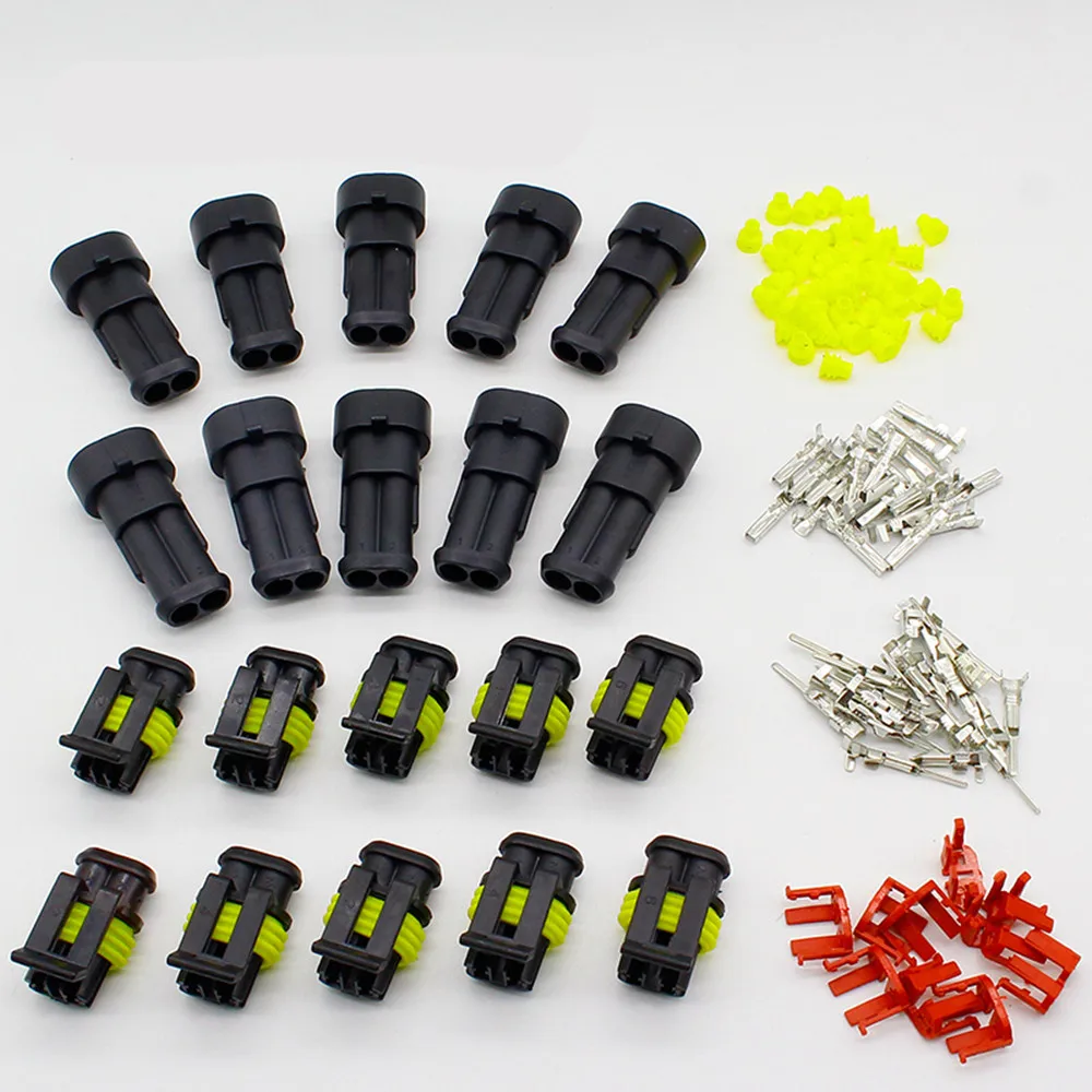 10 Kit 2 Pin Way wodoodporne przewody elektryczne złącze Plug