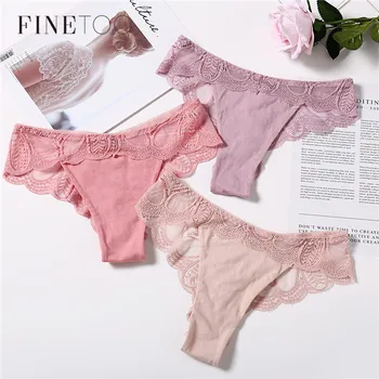 Sexy Plus Size Panty Low Rise Briefs For Women Sexy Female Lace Comfort G-String Cotton Underwear XL Panties Underpants 7 Colors 1