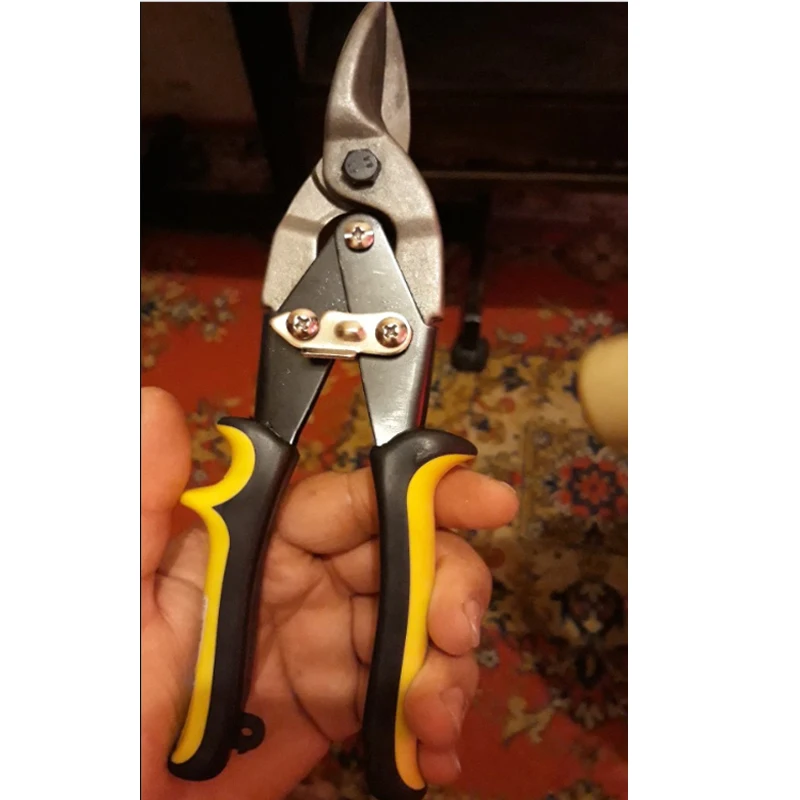 

1PC Cutting Scissors Rubber Handle Straight Metal Aviation Tin Snip Sheet Shear Pliers 25cm Mayitr Random Colors For Hand Tools