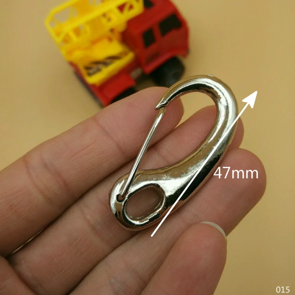 

47mm 2 pieces Silver Cast Snap Hook Clips Eye Egg Shape Spring Gate Snap Hook Quick Link Carabiner For Decor Bags Key Clothes