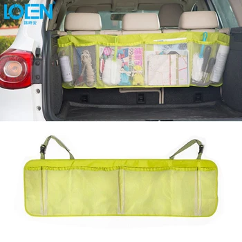 

Car Accessories Rear Seat Back Storage Bag 110.5cmx34cm Mesh Cloth Bags Trunk Auto Organizer Multi Pocket Holder Large Capacity