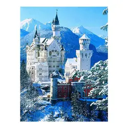 Новый 5D Алмазная вышивка Пейзаж Зима Снег замок садовый домик Mazayka бриллиантами мозаика живопись Стразы
