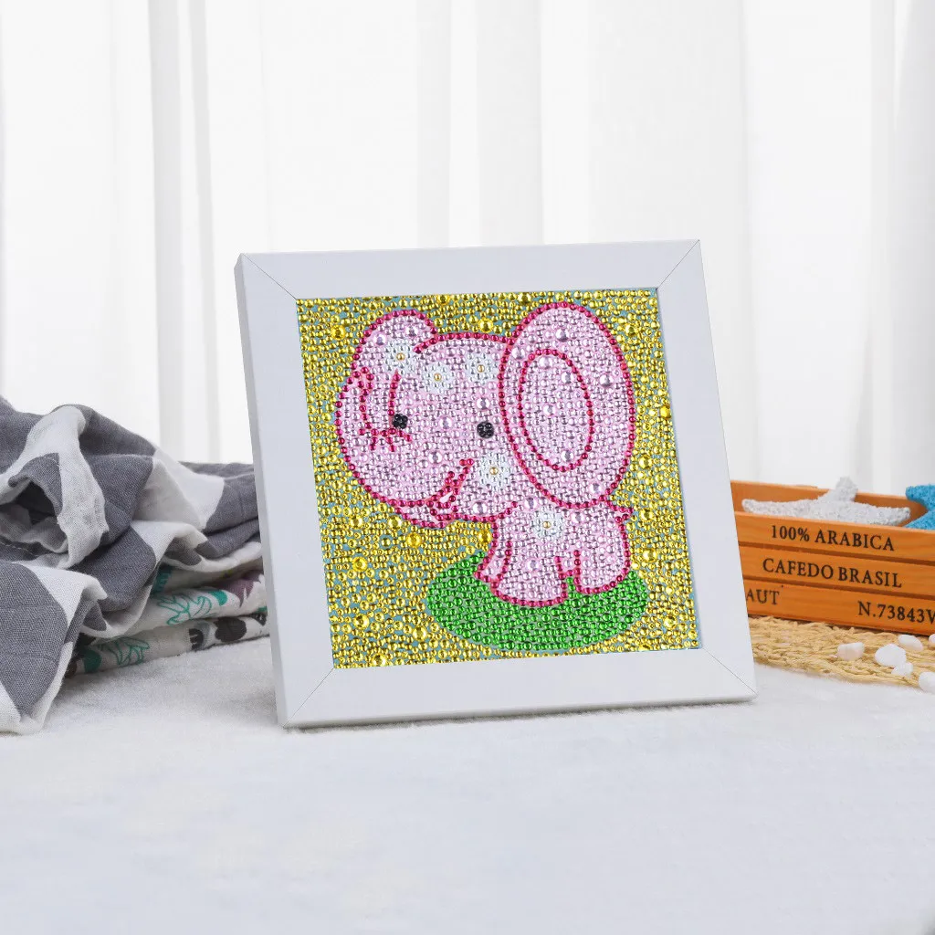 

Kids Cartoon DIY Full Diamond Painting Special Diamond Shaped Rhinestone Embroidery Tiger dinosaur bird elephant animal pattern