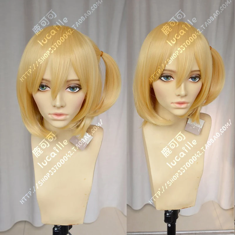 Haikyuu! Hitoka Yachi Hitokav короткий светлый косичка жаркий устойчивый хвост волосы Косплей