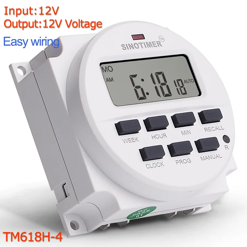 

DC 12V 7 Days Weekly Programmable Digital Timer Switch Time Relay Control 12 Volt in 12/24 Hours Format Clock with Countdown OFF