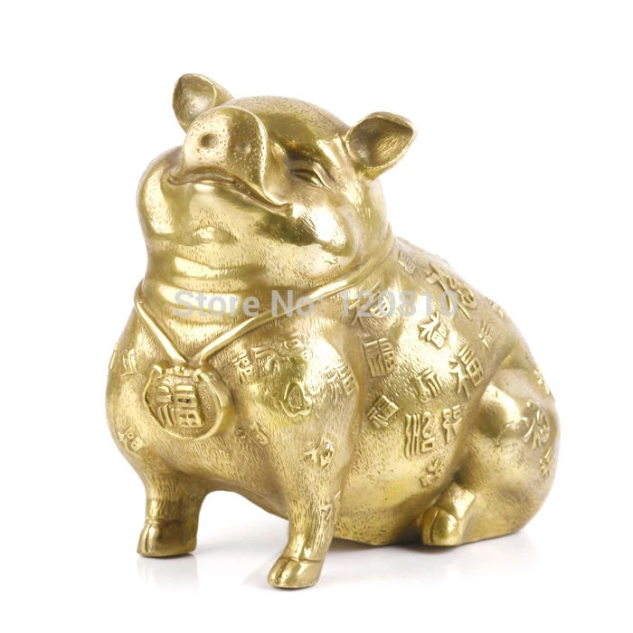 

Daifuku copper pig home decor furnishings Decoration Fortune Cai pig zodiac gifts statue