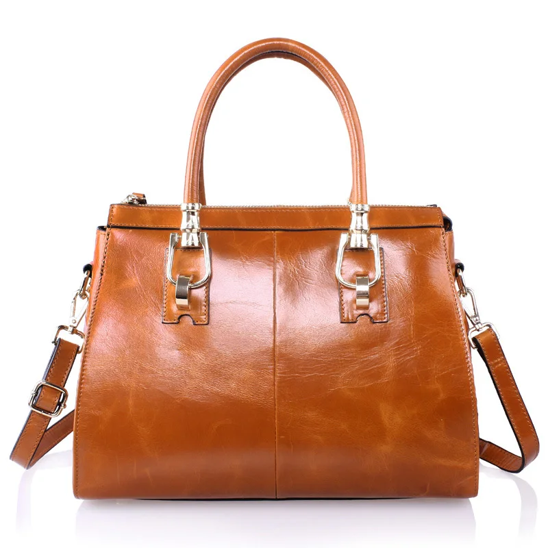 

2016 Oil wax Cowhide women's handbag messenger bag designer large capacity genuine leather shoulder bags crossbody bag for women