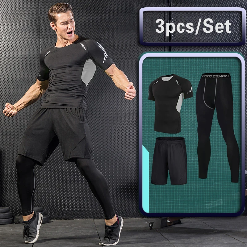 correr 2 unidadesjuego de ropa deportiva para hombre ropa deportiva de entrenamiento ropa de para gimnasio #M trotar correr 2 unidadesjuego de ropa deportiva para hombre ropa deportiva de entrenamiento ropa de para gimnasio #M trotar