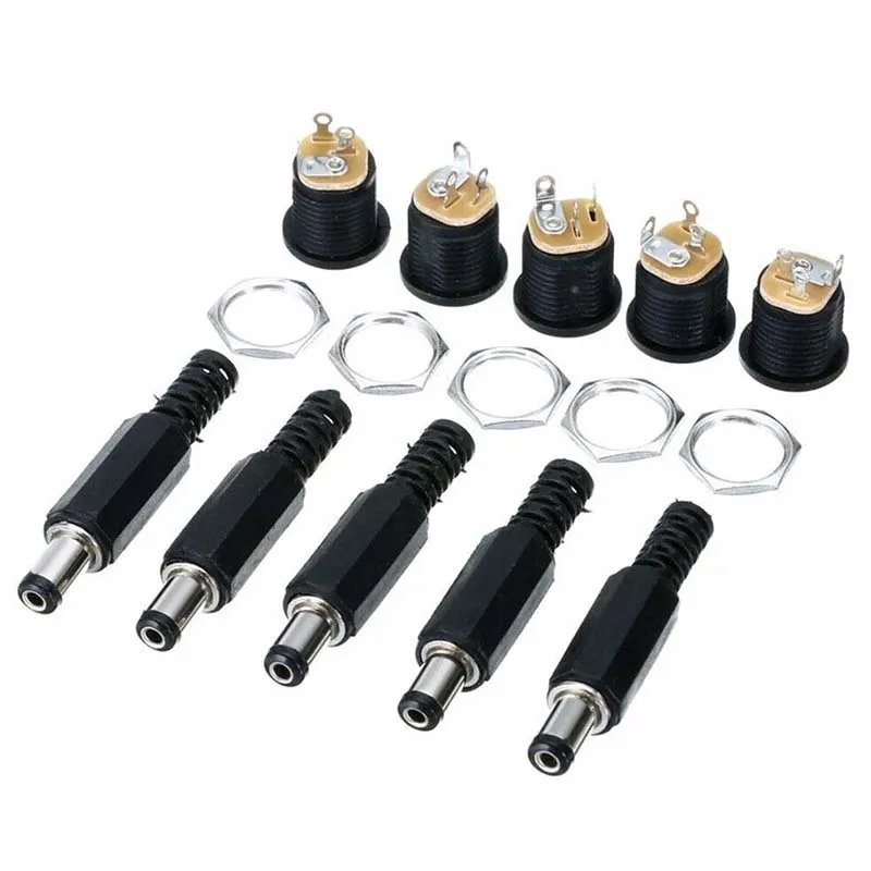 20 шт./компл. 12V 3A Пластик мужской Вилки+ муфтовый стыковочный переводник Панель крепление разъем DC Мощность разъем Электрический поставка Лидер продаж