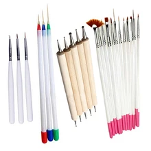 New Arrival 23 Pcs Nail Art Polish Painting Draw Pens Brush Tips Tools Set UV Gel Nail Brushes