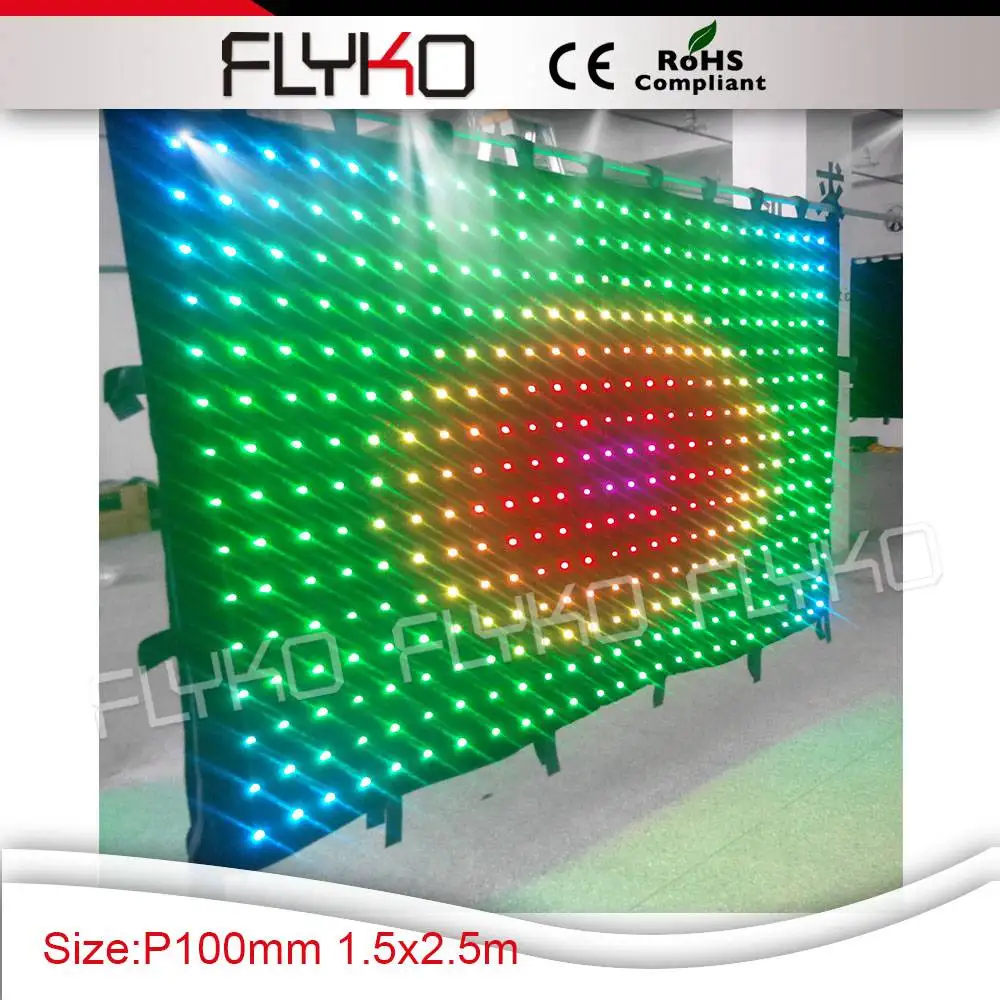 

Stage Special Effects Light display P10cm 1.5x2.5m led matrix curtain indoor
